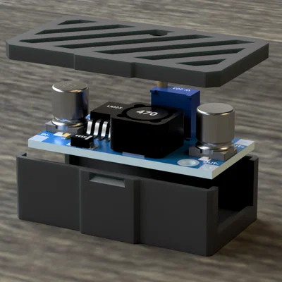 Vỏ hộp 3D cho module hạ áp LM2596 thiết kế Snap Fit tiện dụng