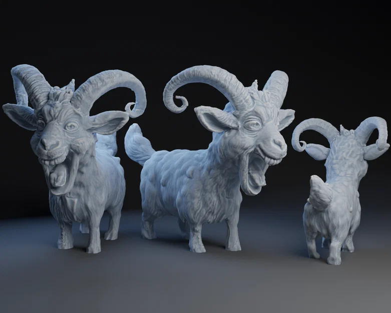 Mô hình chú dê gào thét Screaming Goat (File STL in 3D độc lạ) - Image 1