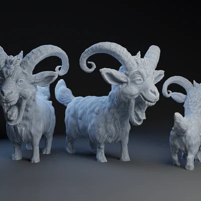 Mô hình chú dê gào thét Screaming Goat (File STL in 3D độc lạ)