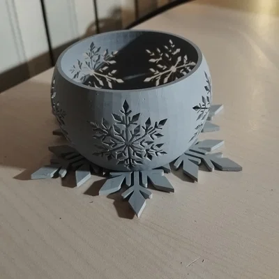 Đèn nến hình bông tuyết (Snowflake Candle Holder) trang trí Giáng sinh