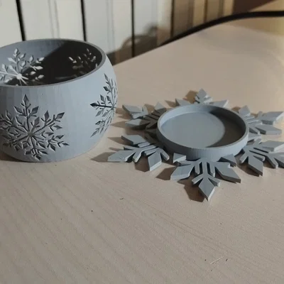 Đèn nến hình bông tuyết (Snowflake Candle Holder) trang trí Giáng sinh