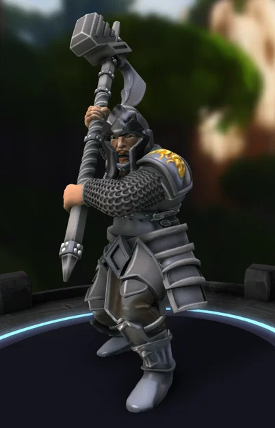 Mô hình 3D chiến binh lùn Delgur Dwarf Graveslayer (D&D Miniature) - Image 1