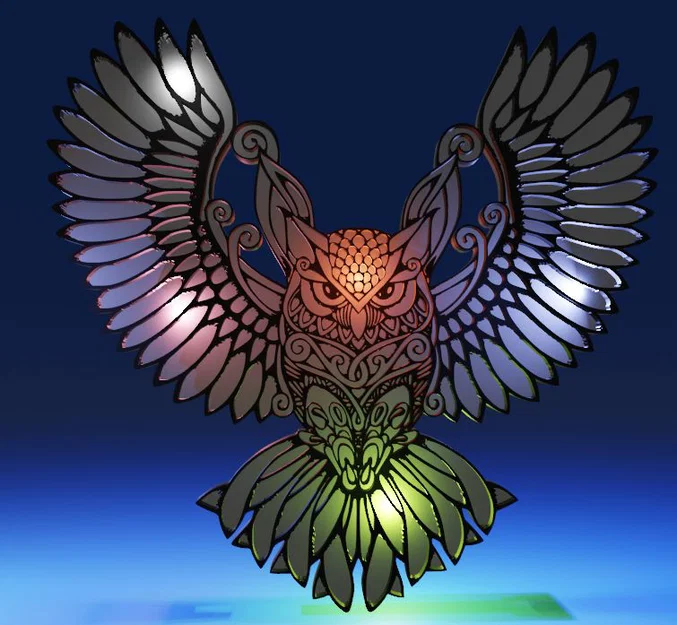 Mô hình Cú mèo Wings trang trí in 3D nghệ thuật - Image 1