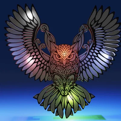 Mô hình Cú mèo Wings trang trí in 3D nghệ thuật