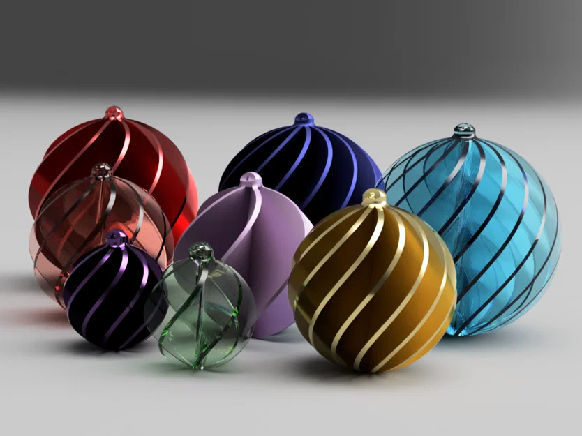 Quả cầu trang trí Noel, mẫu gân đơn hoàn chỉnh - Image 1