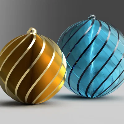 Quả cầu trang trí Noel, mẫu gân đơn hoàn chỉnh