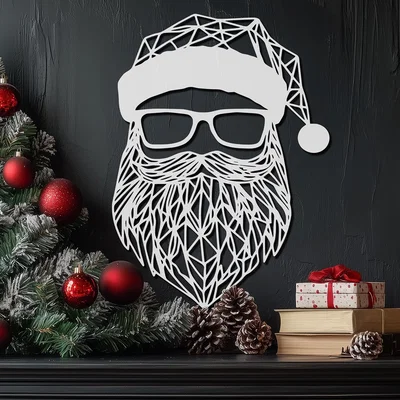 Mô hình treo tường ông già Noel phong cách hình học trang trí Giáng sinh