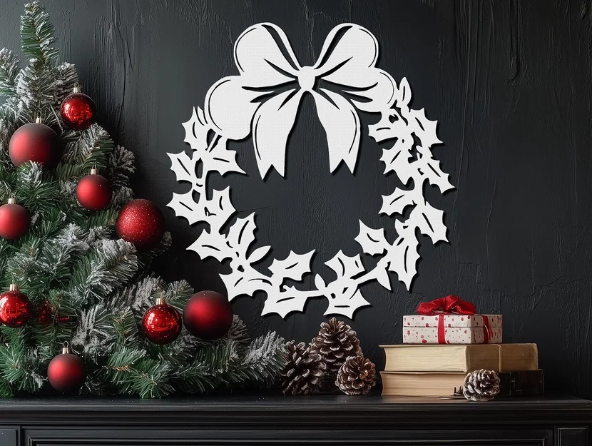 Vòng Hoa Giáng Sinh 3D (Christmas Wreath Decor) - Trang Trí Noel - Image 1