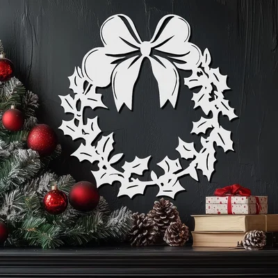 Vòng Hoa Giáng Sinh 3D (Christmas Wreath Decor) - Trang Trí Noel