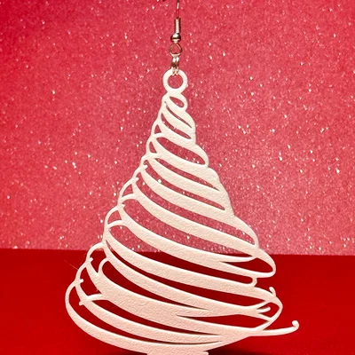 Bông Tai Hình Cây Thông Noel 3D - Mẫu In Lễ Hội Độc Đáo