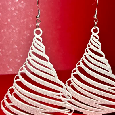 Bông Tai Hình Cây Thông Noel 3D - Mẫu In Lễ Hội Độc Đáo