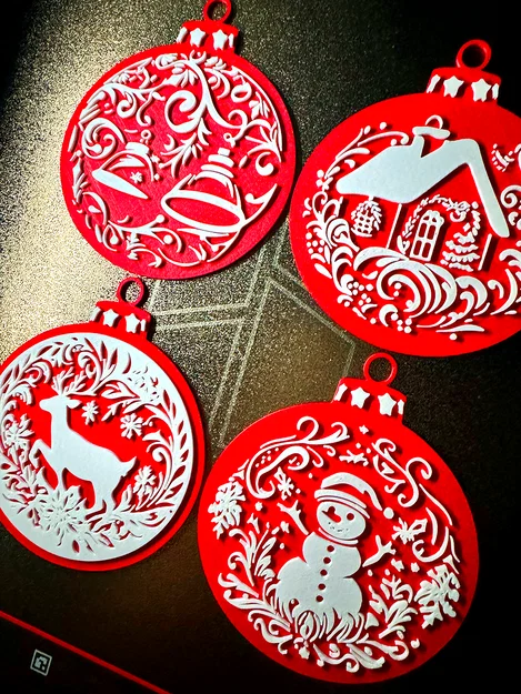 Bộ 16 mẫu trang trí Giáng sinh dạng quả châu in 3D độc đáo - Image 2