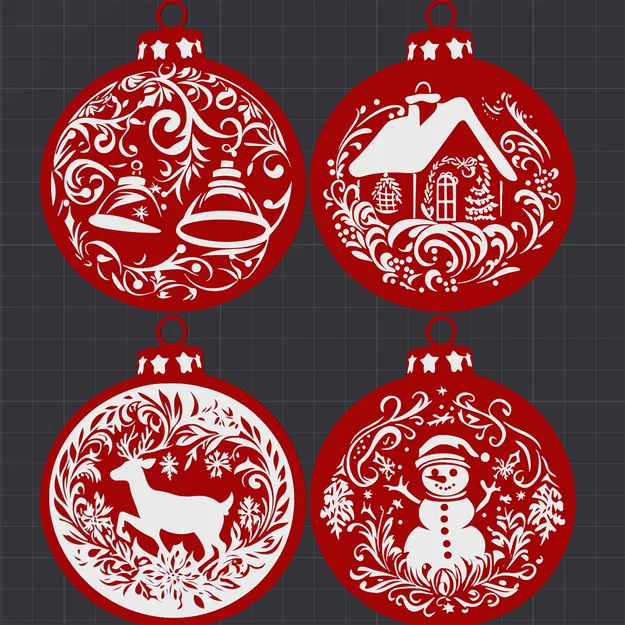 Bộ 16 mẫu trang trí Giáng sinh dạng quả châu in 3D độc đáo - Image 4