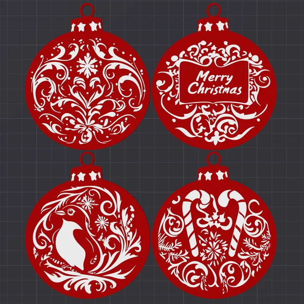 Bộ 16 mẫu trang trí Giáng sinh dạng quả châu in 3D độc đáo - Image 5