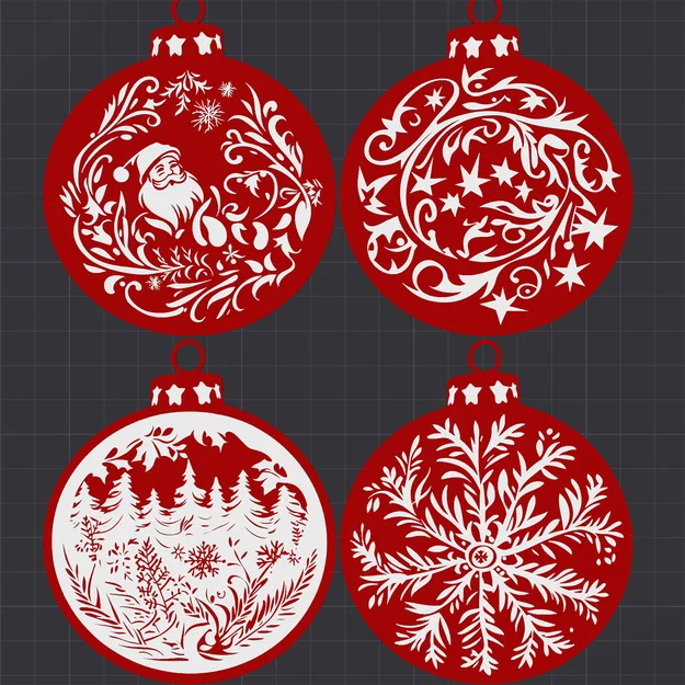 Bộ 16 mẫu trang trí Giáng sinh dạng quả châu in 3D độc đáo - Image 6