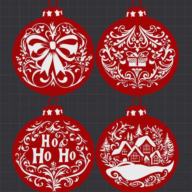 Bộ 16 mẫu trang trí Giáng sinh dạng quả châu in 3D độc đáo - Image 7