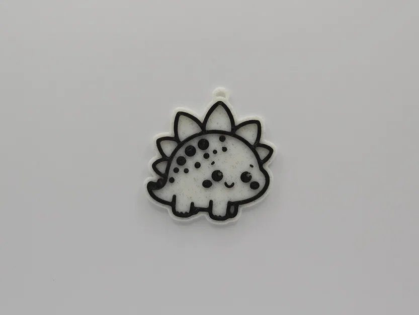 Móc khóa khủng long Stegosaurus đáng yêu in 3D - Image 1