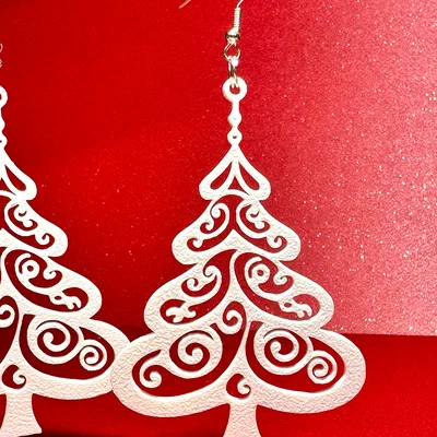 Bông tai cây thông Noel in 3D - Phụ kiện thời trang Giáng sinh độc đáo