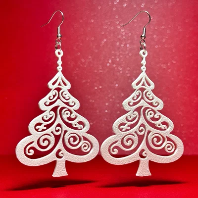 Bông tai cây thông Noel in 3D - Phụ kiện thời trang Giáng sinh độc đáo
