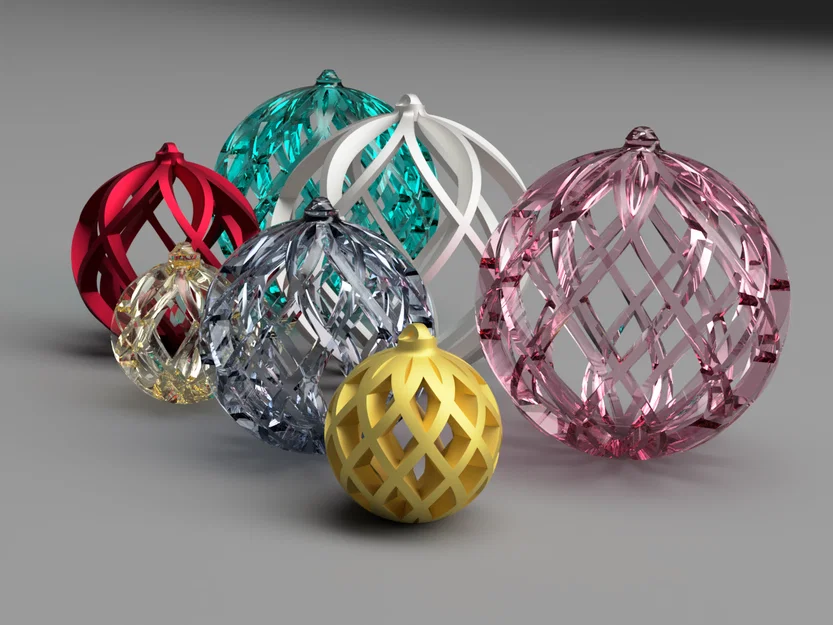 Quả cầu trang trí Giáng sinh, họa tiết gân chéo - Image 1