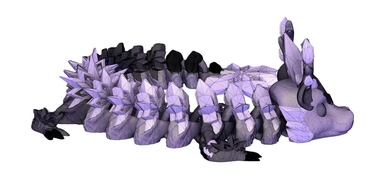 Mô hình Rồng Tuyết (Snow flake dragon) khớp nối linh hoạt in 3D - Image 2