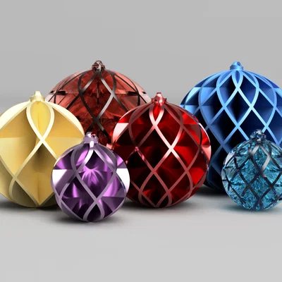 Quả cầu trang trí Noel, thiết kế sườn chéo