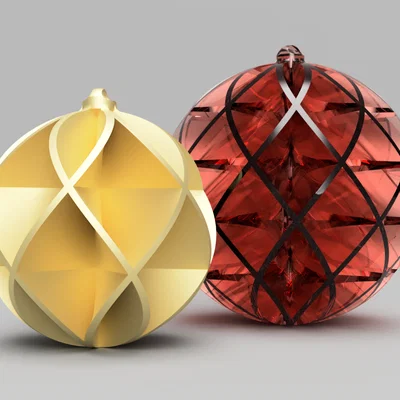Quả cầu trang trí Noel, thiết kế sườn chéo