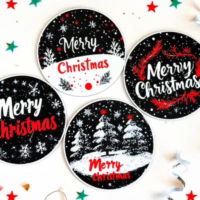 Bộ 4 Đế Lót Ly Merry Christmas