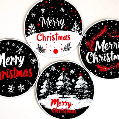 Bộ 4 Đế Lót Ly Merry Christmas