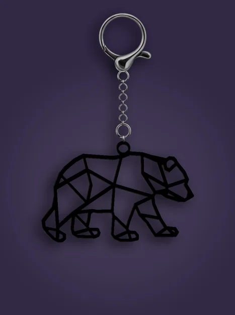 Móc khóa Gấu hình học (Geometric Bear Keychain) - Image 1