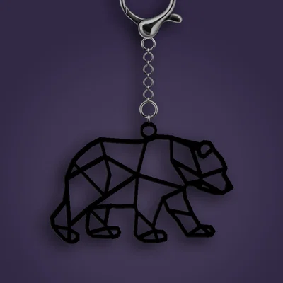 Móc khóa Gấu hình học (Geometric Bear Keychain)