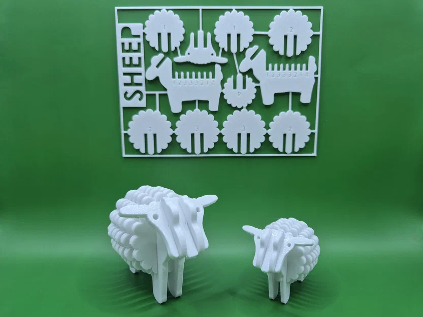Mô hình lắp ráp 3D Sheep Kit Card: Chú cừu đáng yêu dễ thực hiện - Image 1