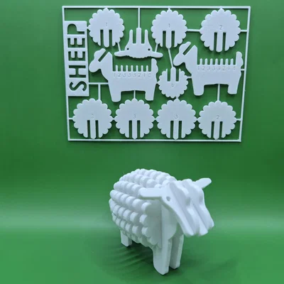 Mô hình lắp ráp 3D Sheep Kit Card: Chú cừu đáng yêu dễ thực hiện