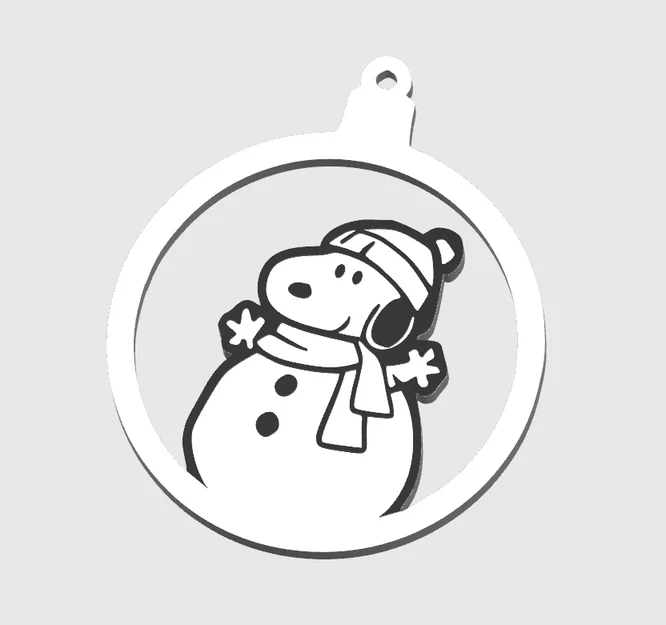 Quả cầu trang trí cây thông Noel hình Snoopy in 3D cực dễ thương - Image 1
