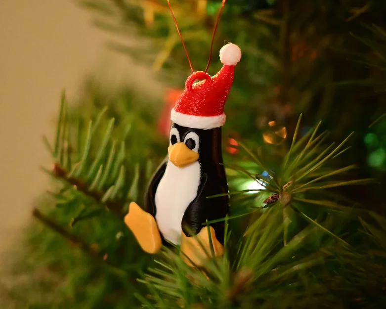 Tux chim cánh cụt Giáng sinh (đồ trang trí cây thông) - Image 1