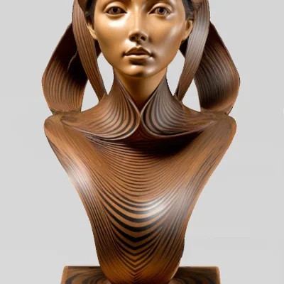 Mô hình tượng bán thân phụ nữ trang trí 3D tinh tế