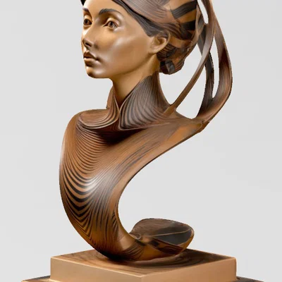 Mô hình tượng bán thân phụ nữ trang trí 3D tinh tế