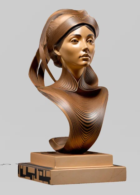 Mô hình tượng bán thân phụ nữ trang trí 3D tinh tế - Image 3