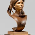 Mô hình tượng bán thân phụ nữ trang trí 3D tinh tế - Thumbnail 3