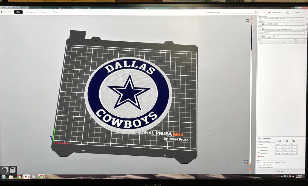 Tranh treo tường logo Dallas Cowboys 3 màu in 1 lần với máy 1 đầu đùn - Image 1