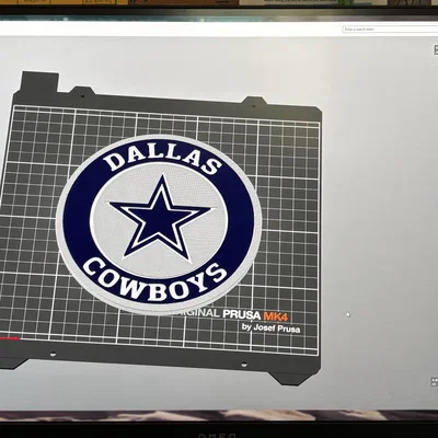 Tranh treo tường logo Dallas Cowboys 3 màu in 1 lần với máy 1 đầu đùn