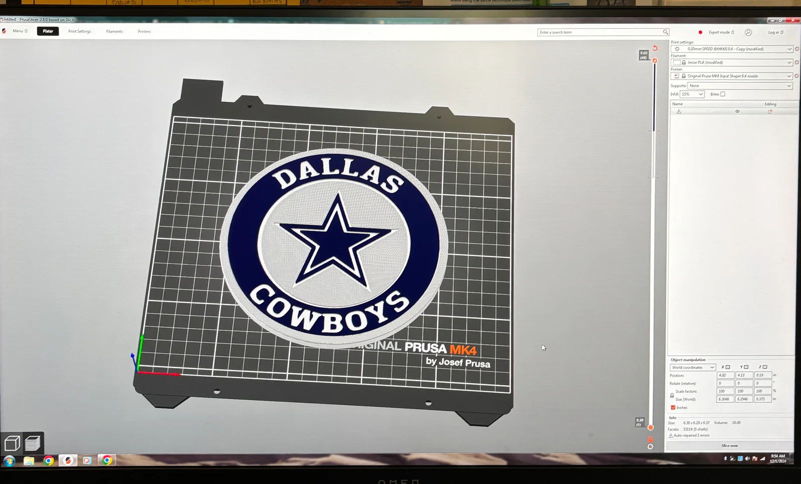 Tranh treo tường logo Dallas Cowboys 3 màu in 1 lần với máy… 1