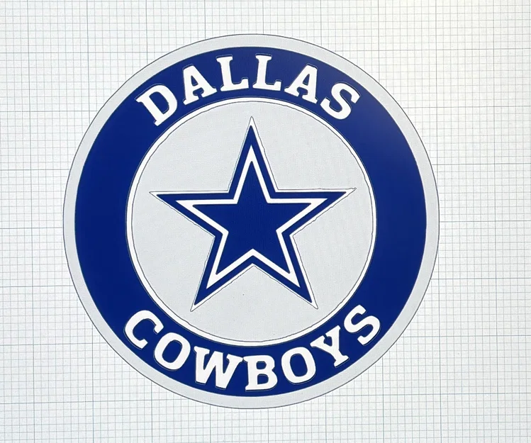 Tranh treo tường logo Dallas Cowboys 3 màu in 1 lần với máy 1 đầu đùn - Image 2
