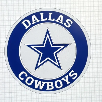 Tranh treo tường logo Dallas Cowboys 3 màu in 1 lần với máy 1 đầu đùn