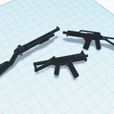 Bộ phụ kiện vũ khí Dummy 13 Gun Pack #7 cho mô hình 3D