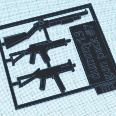 Bộ phụ kiện vũ khí Dummy 13 Gun Pack #7 cho mô hình 3D