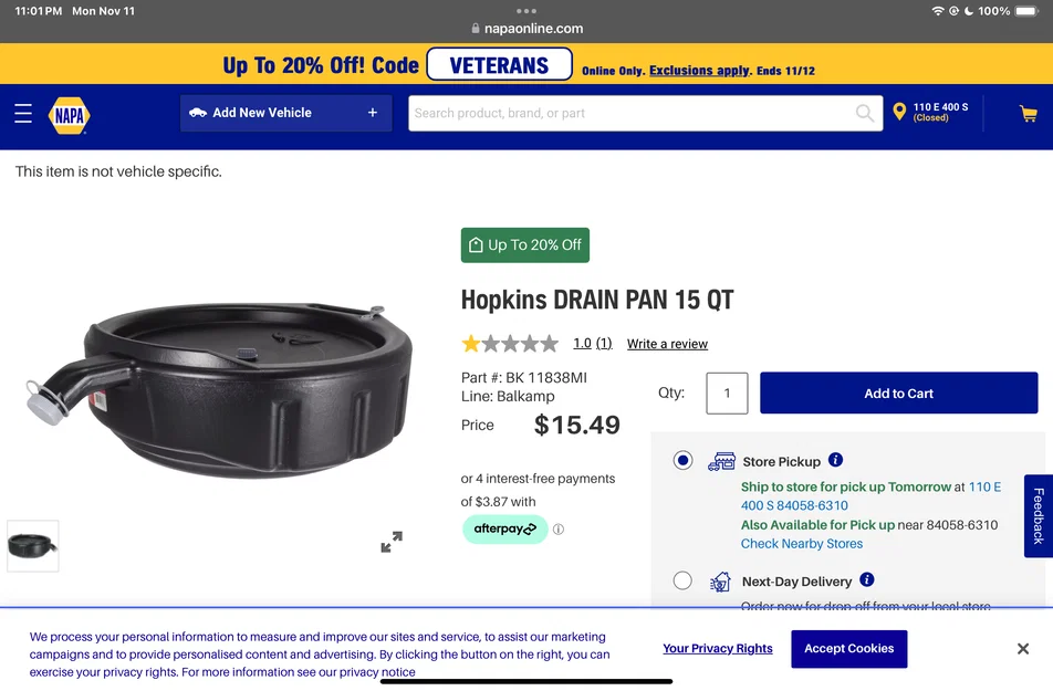 Nắp và Nút Xả Dầu cho Khay Hứng Dầu - PAN 11838 - Image 5