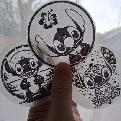 Đế lót ly Stitch / Những tấm bảng tròn nhỏ - Fan Art