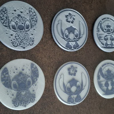 Đế lót ly Stitch / Những tấm bảng tròn nhỏ - Fan Art