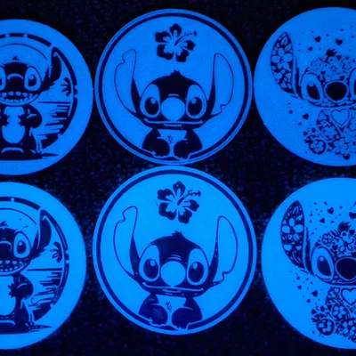 Đế lót ly Stitch / Những tấm bảng tròn nhỏ - Fan Art